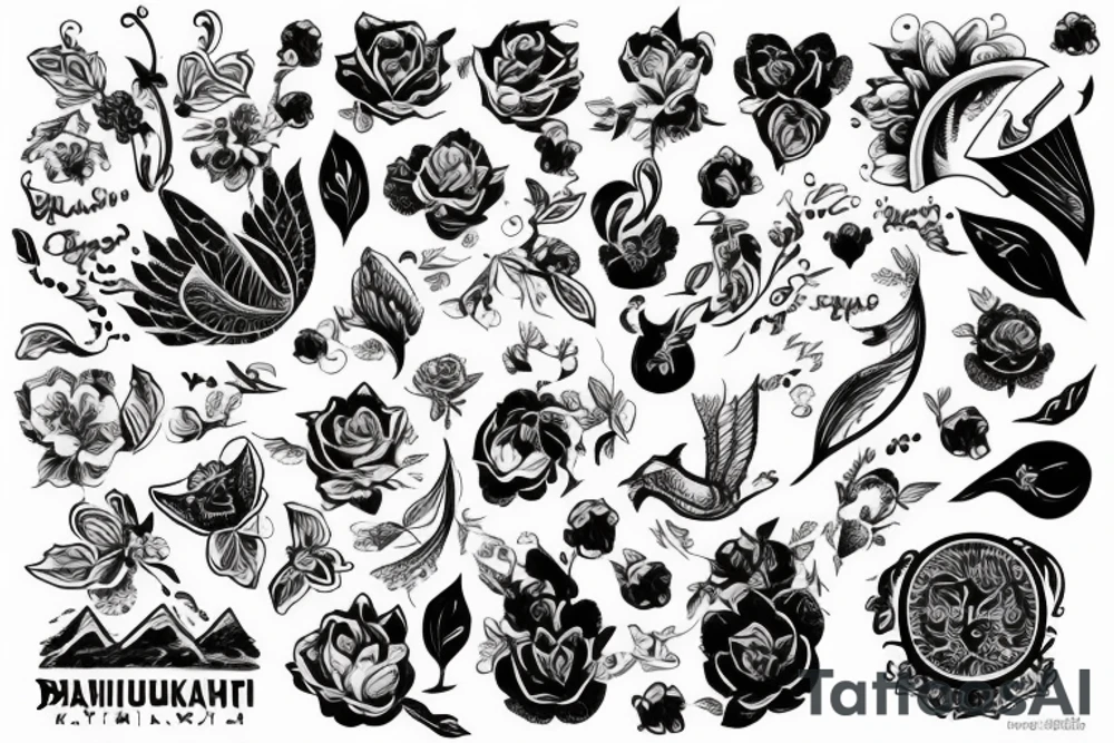 Викинг на ладье плывет в вальхаллу tattoo idea