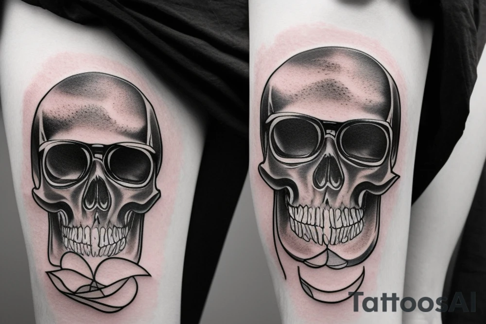 a skull with glasses tattoo idea