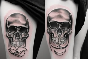 a skull with glasses tattoo idea