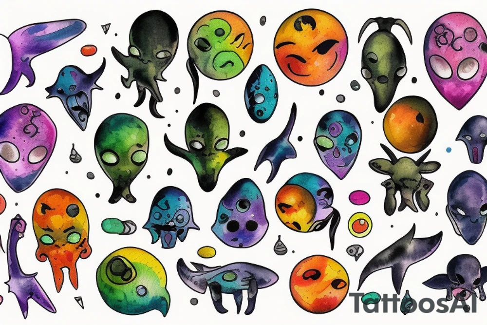 Alien in the sun tattoo idea
