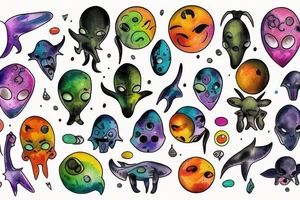 Alien in the sun tattoo idea