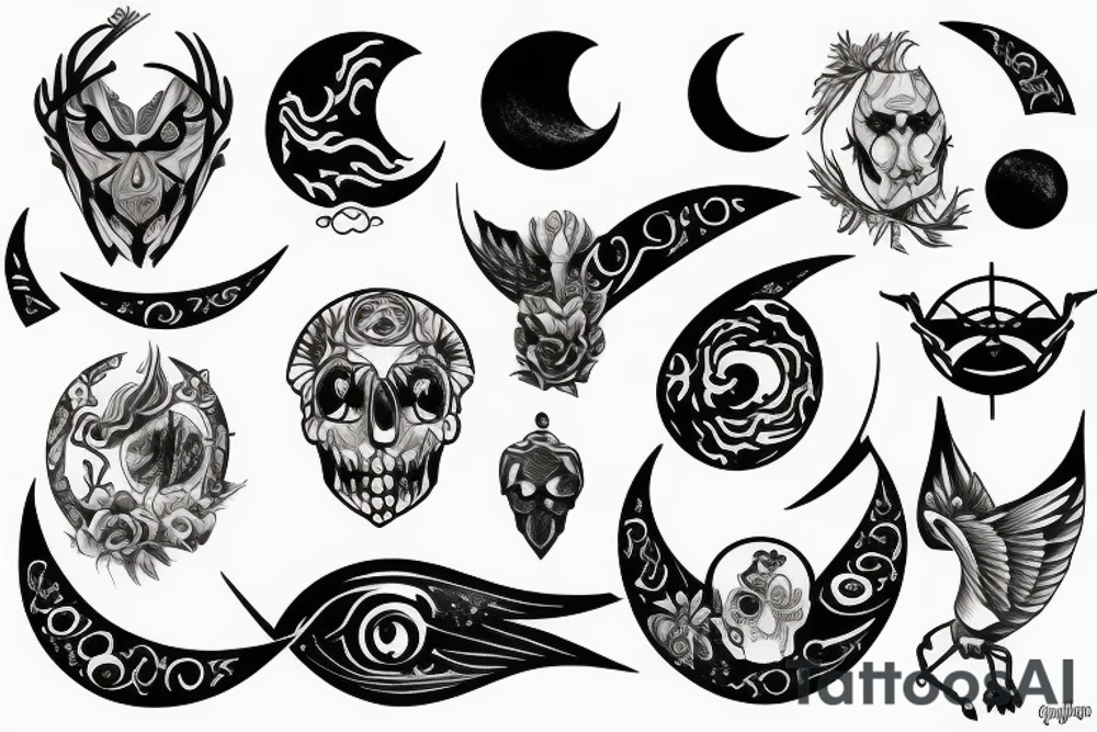 pagan moon tattoo idea