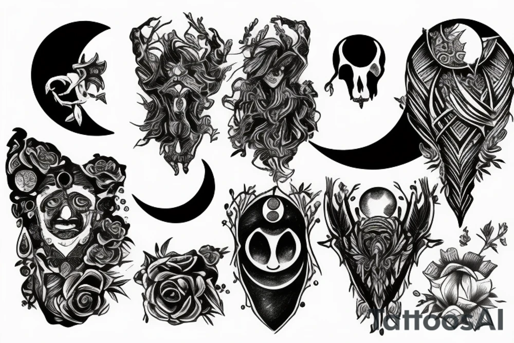 pagan moon tattoo idea