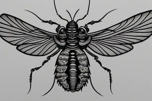 a cicada with its wings spread tattoo idea
