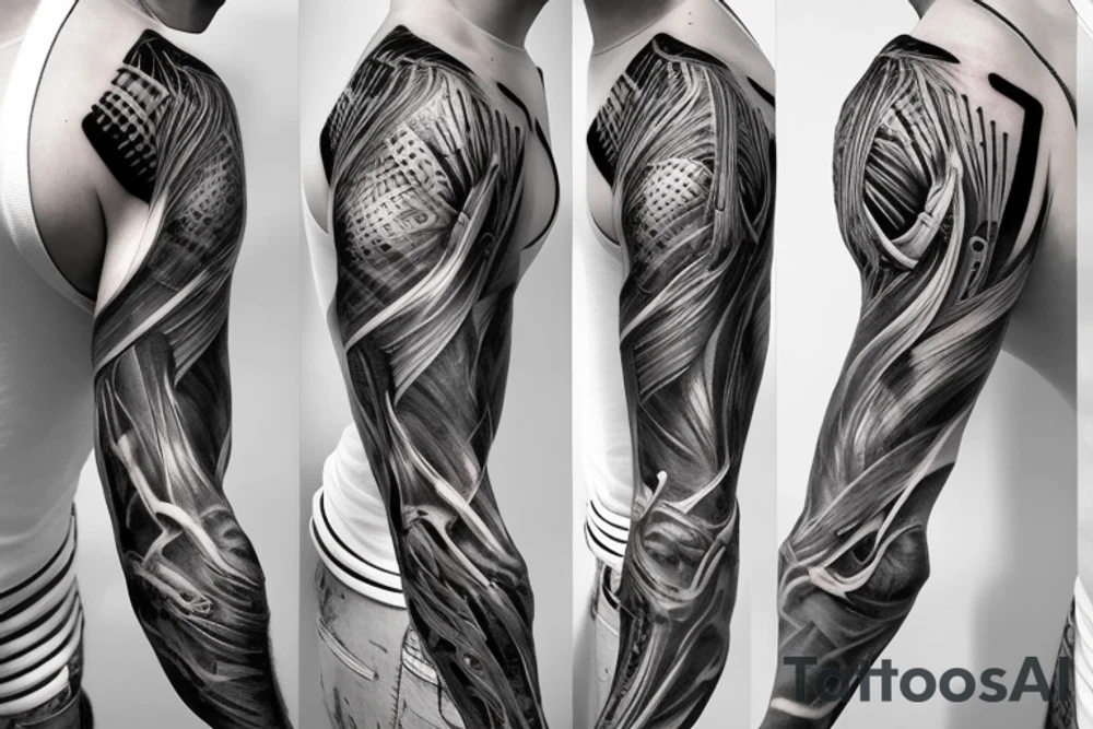 biomechanical sleeve tattoo idea