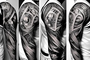 biomechanical sleeve tattoo idea