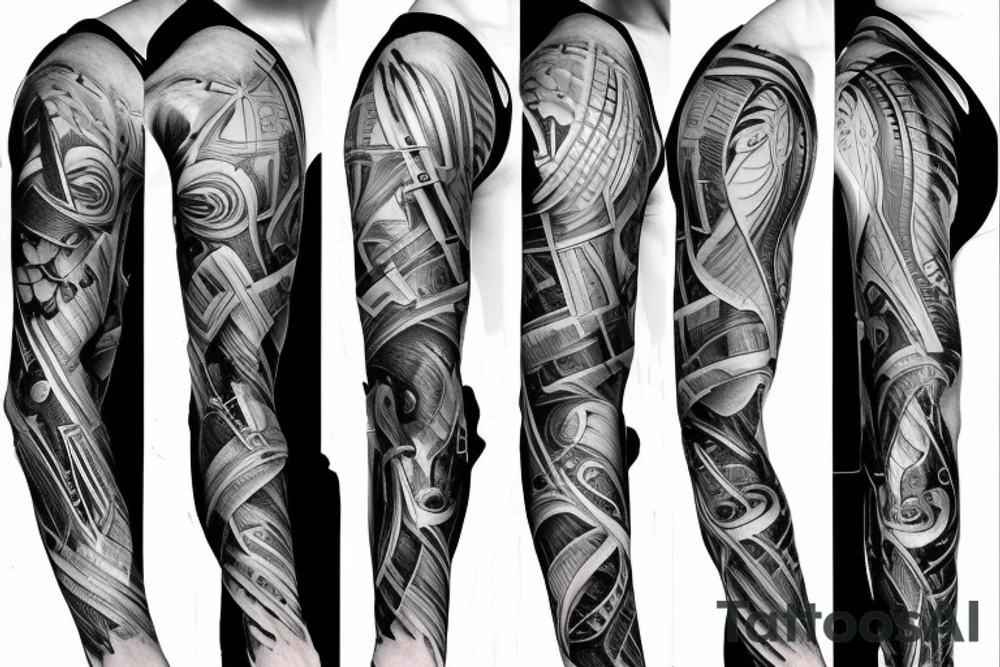 biomechanical sleeve tattoo idea