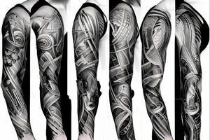 biomechanical sleeve tattoo idea