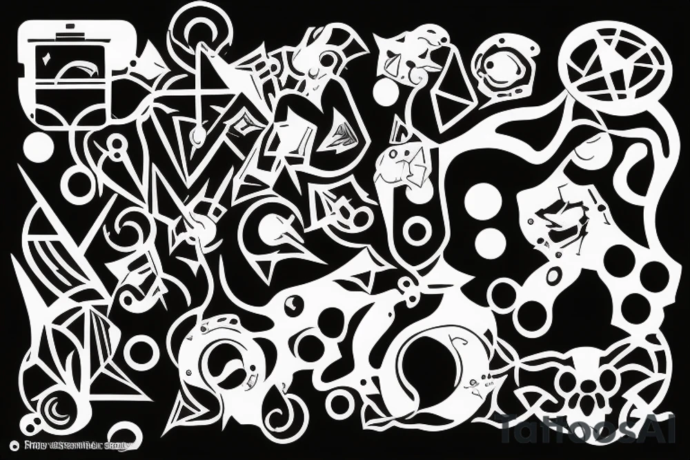 tehno mecanical greep tattoo idea