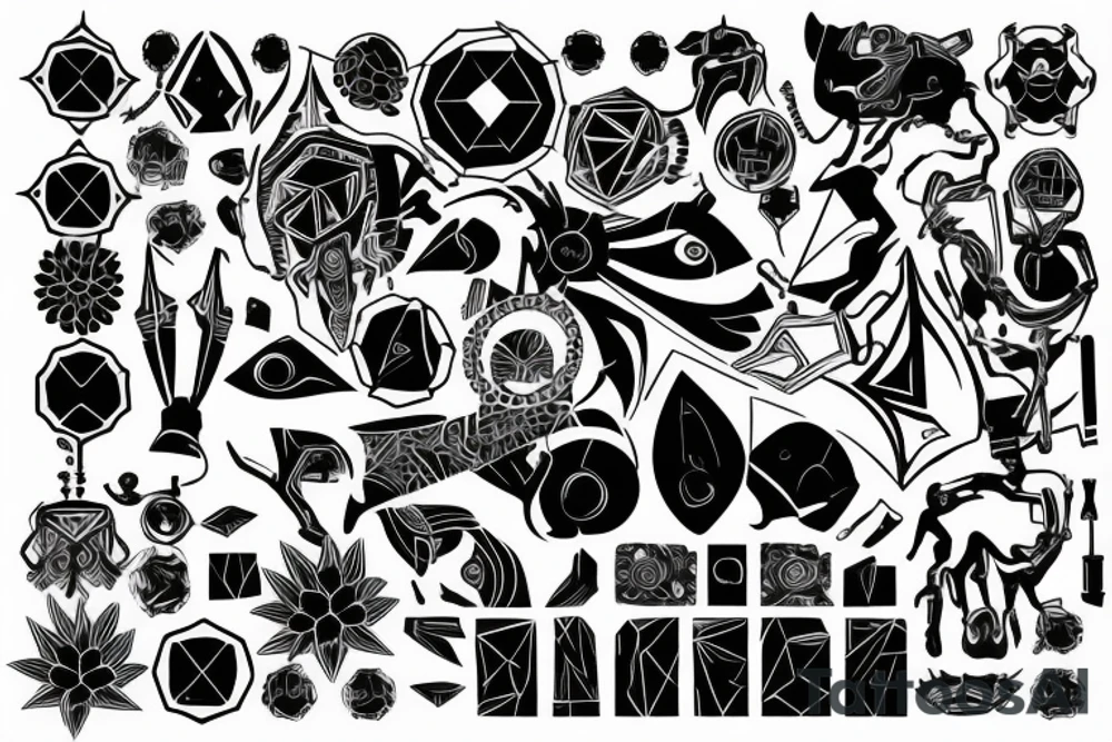 tehno mecanical greep tattoo idea