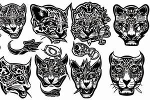 American traditional jaguar head tattoo idea