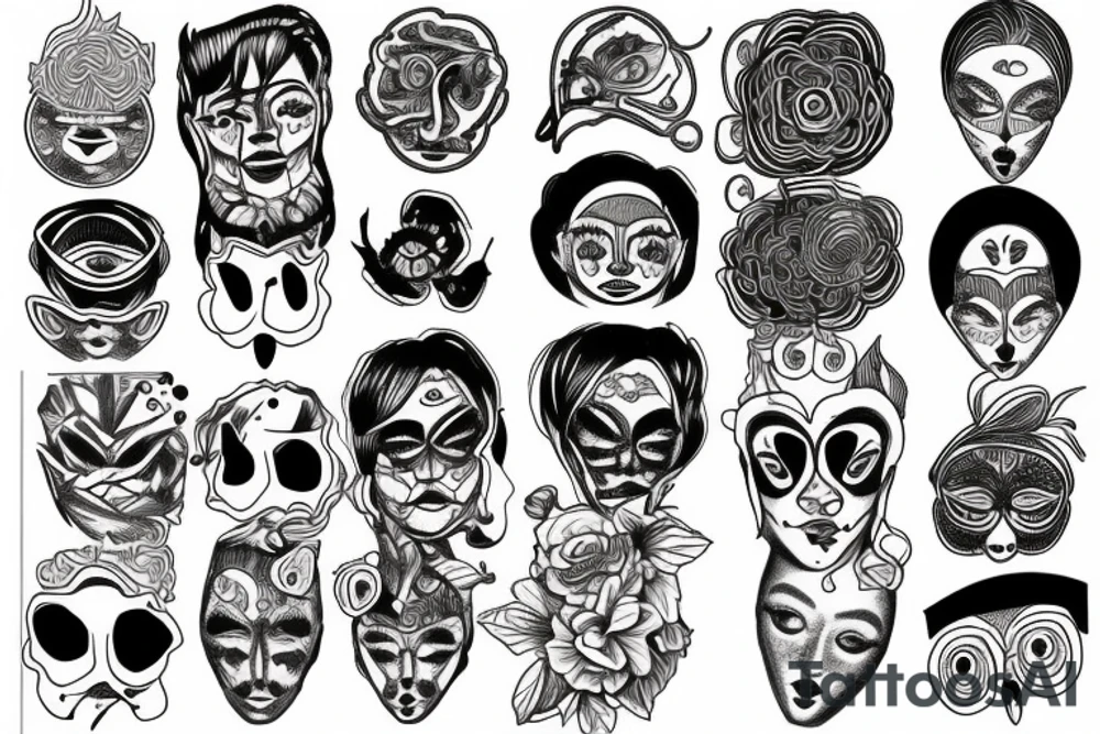 Face within the Ace card tattoo idea