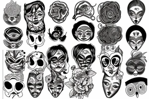 Face within the Ace card tattoo idea