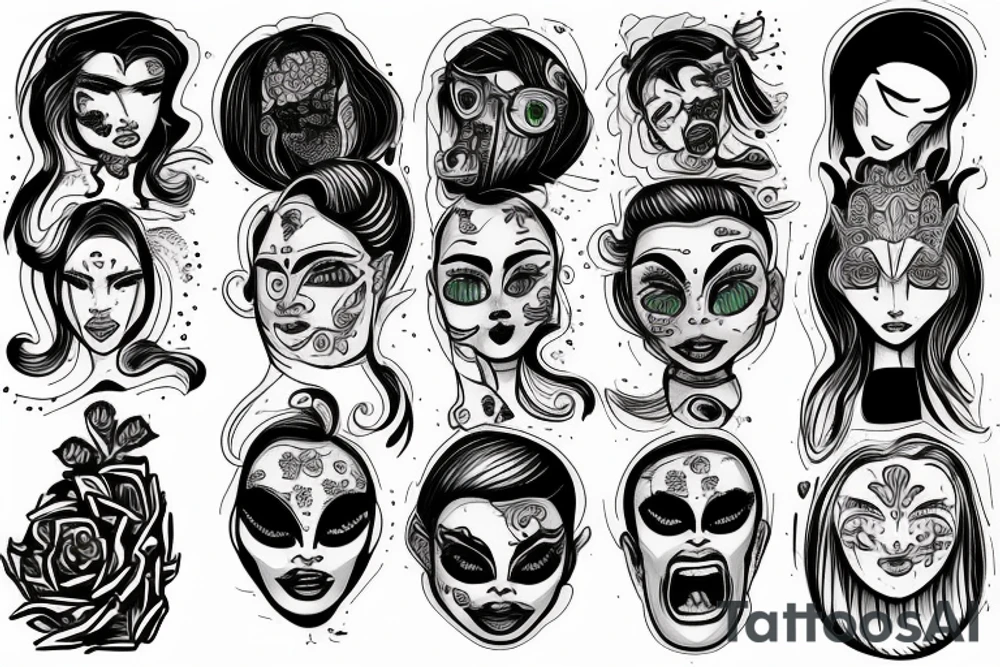 Face within the Ace card tattoo idea