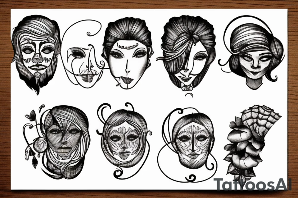 Face within a card tattoo idea