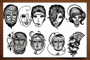 Face within a card tattoo idea