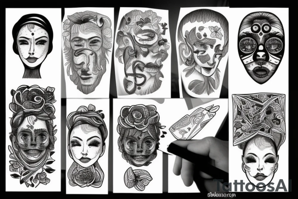 Face within a card tattoo idea