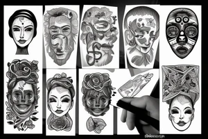 Face within a card tattoo idea