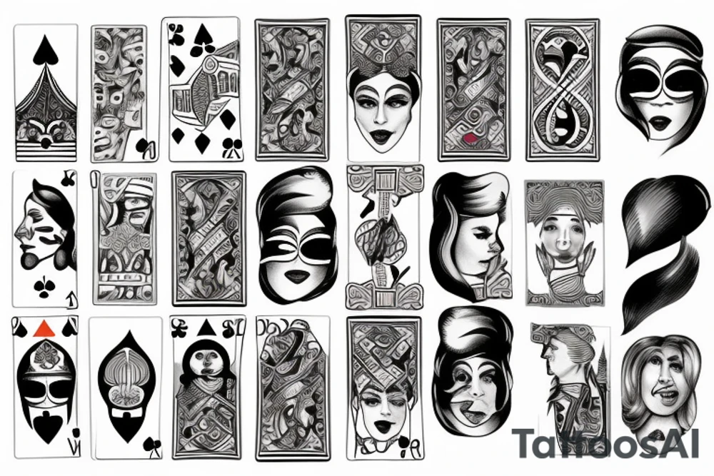 Face on  a playing card tattoo idea