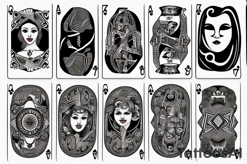 Face on  a playing card tattoo idea