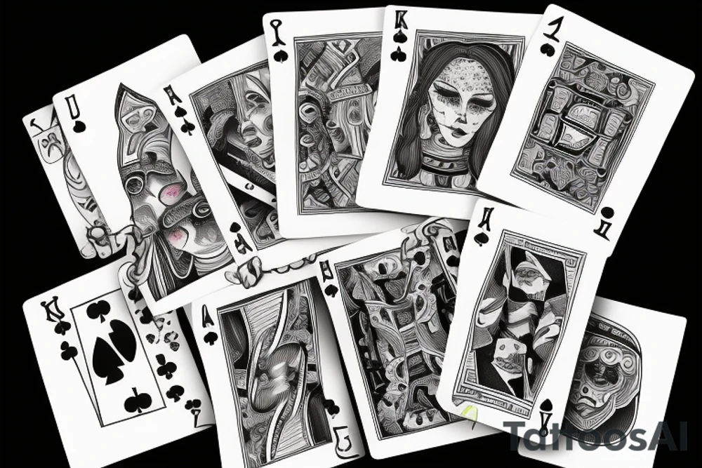 Face on  a playing card tattoo idea