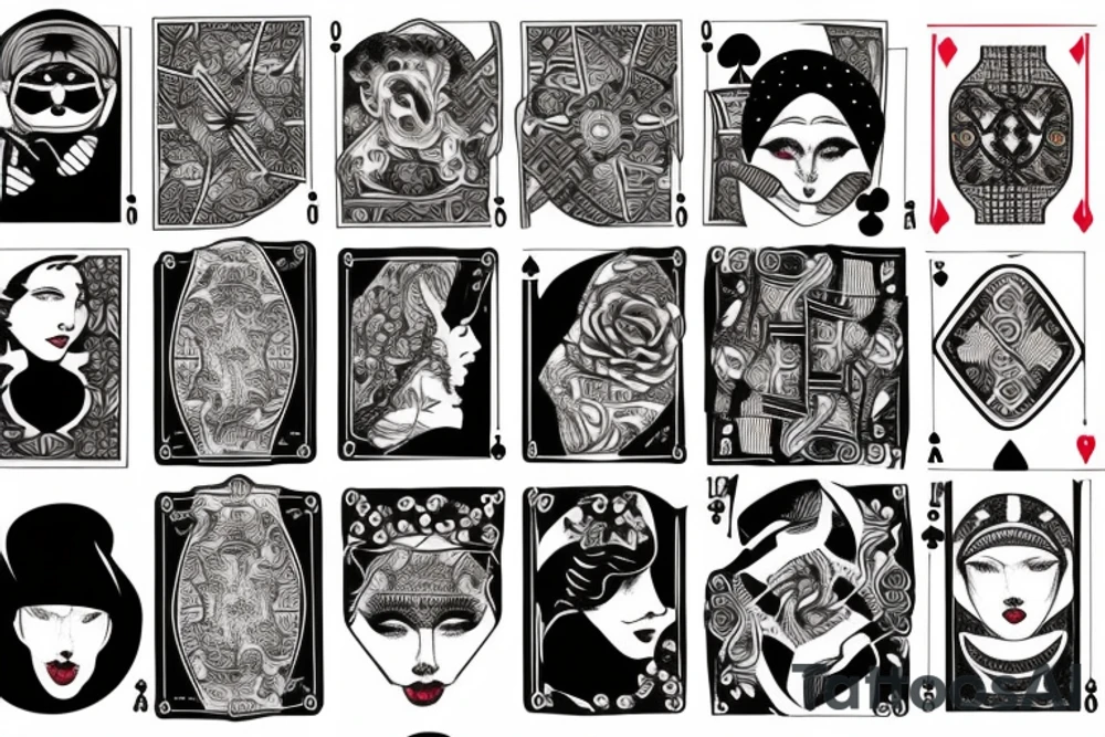 Face on  a playing card tattoo idea