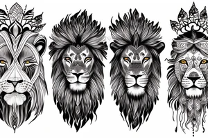 calm face of a lion tattoo idea
