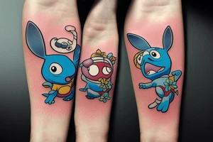 draw stitch from lilo and stitch with dji drone remote control tattoo idea