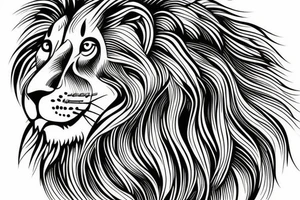 lion face from the side of the honeycomb tattoo idea