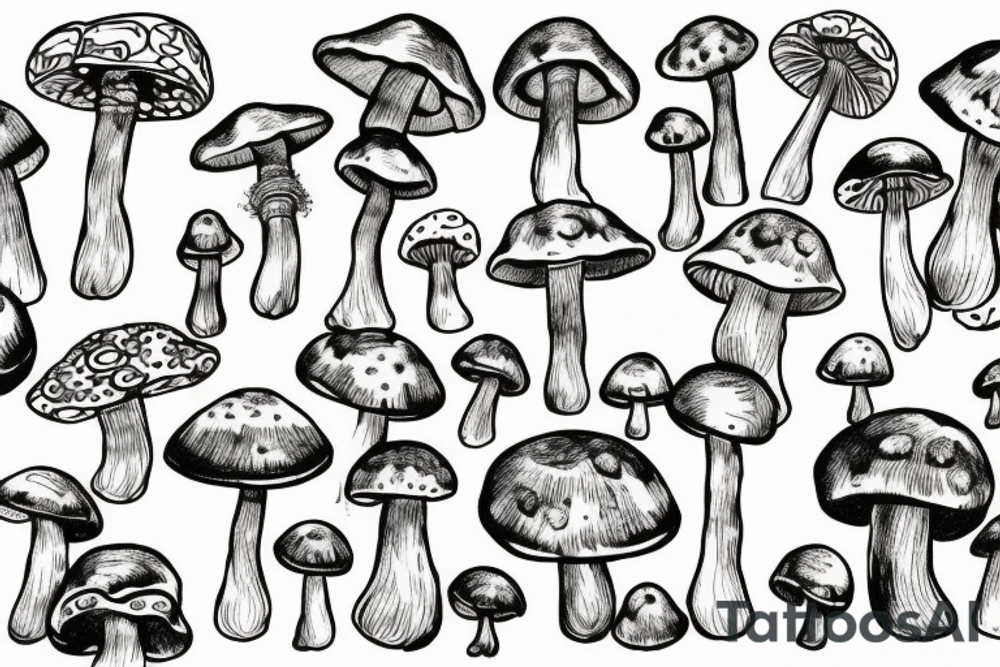 Magic mushroom tattoo idea