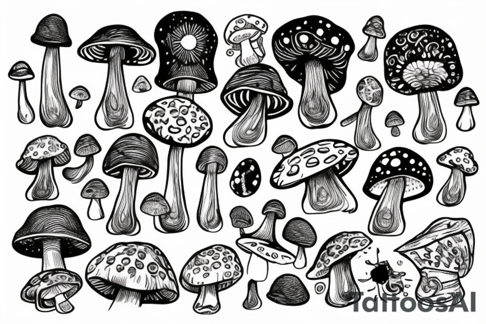 Magic mushroom tattoo idea
