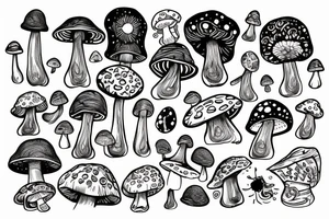 Magic mushroom tattoo idea