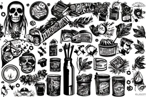Лготип группы paradise lost встиле trash polka tattoo idea