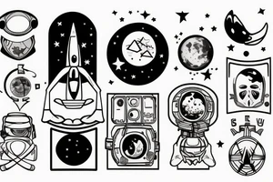 astronaut floating tattoo idea