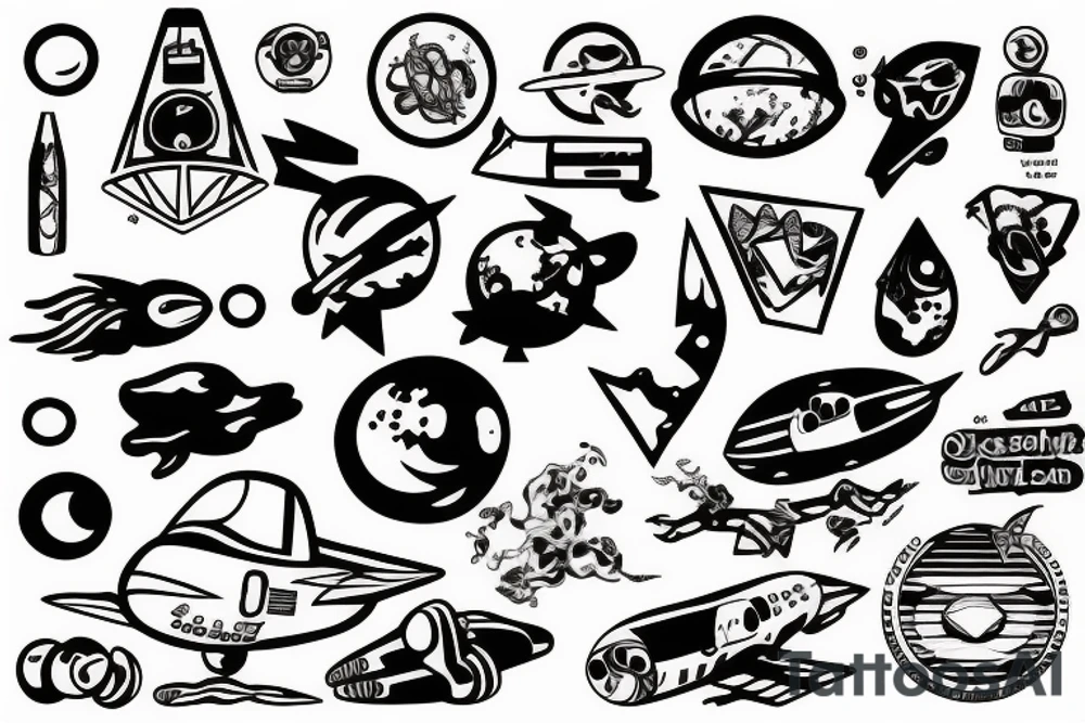astronaut floating tattoo idea