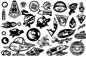 astronaut floating tattoo idea