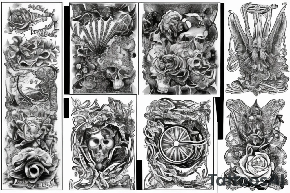 Weinglas mit Rosenkranz tattoo idea