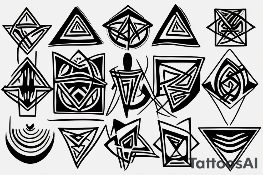 triangles and circles as the meaning of life tattoo idea