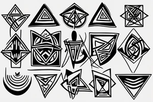 triangles and circles as the meaning of life tattoo idea