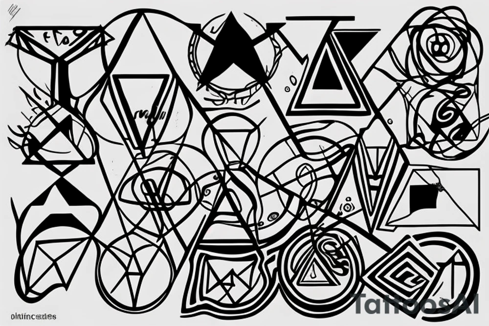 triangles and circles as the meaning of life tattoo idea