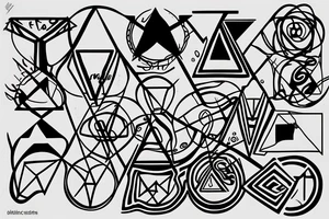 triangles and circles as the meaning of life tattoo idea