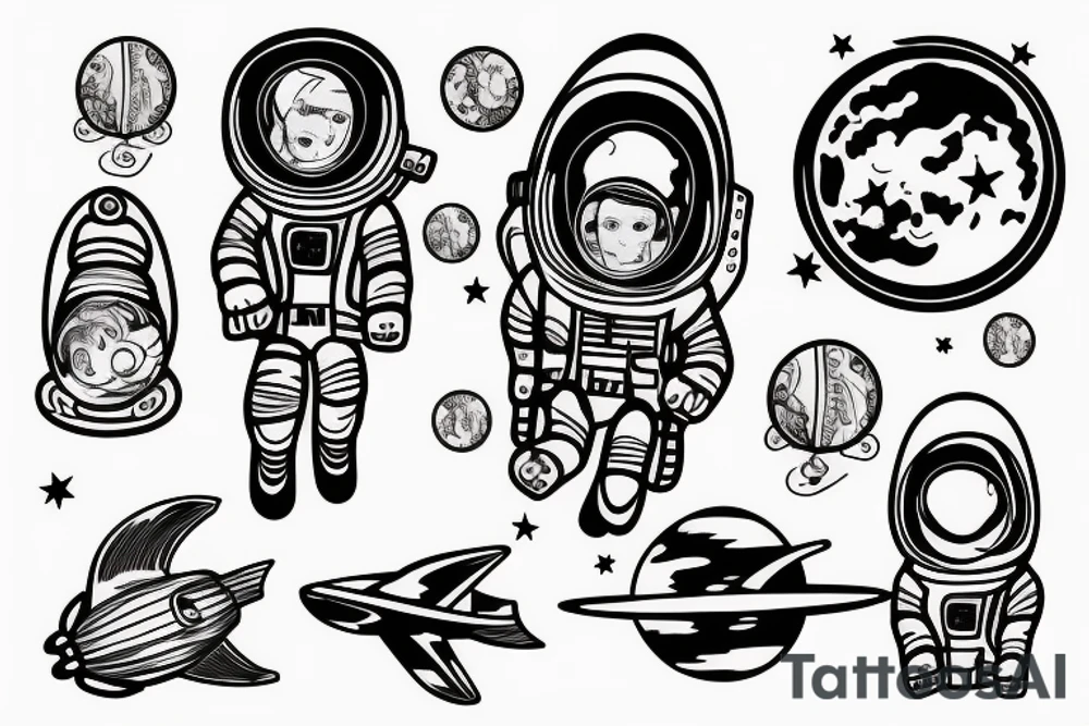 Floating Astronaut tattoo idea