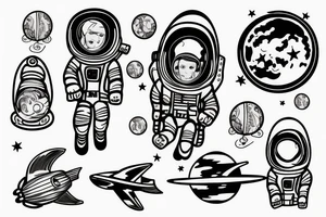 Floating Astronaut tattoo idea