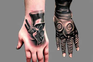 glove that form into a boot tattoo idea