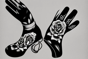 glove that form into a boot tattoo idea