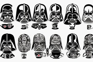 darth vadar with a tea cup tattoo idea