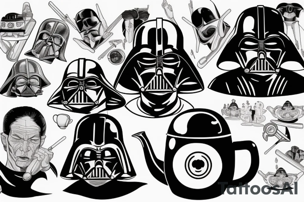 darth vadar with a tea cup with yin yang in helmet

keep it classy tattoo idea
