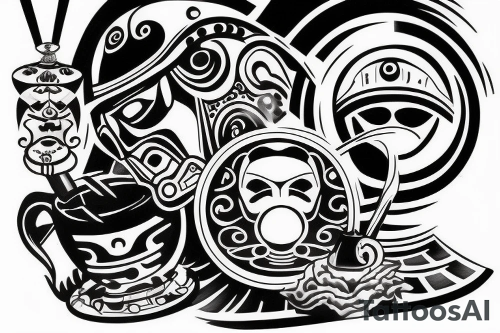 darth vadar with a tea cup with yin yang in helmet

keep it classy tattoo idea