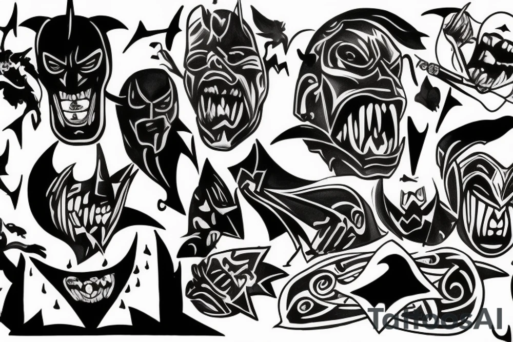 A dark knight screaming inside tattoo idea