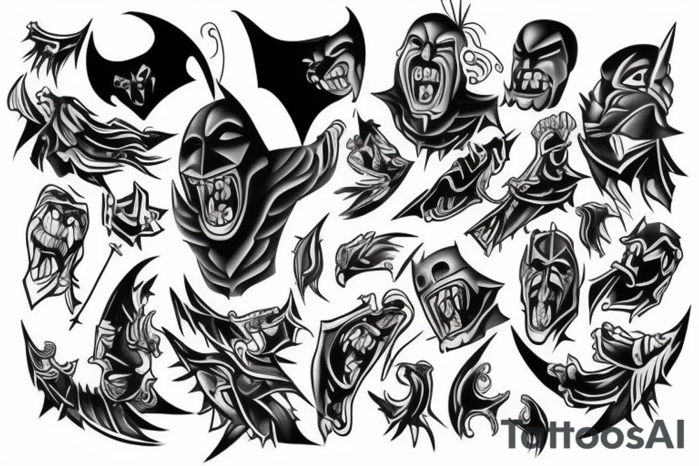 A dark knight screaming inside tattoo idea